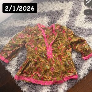 Ivy Jane Peplum Kantha Stitch Top